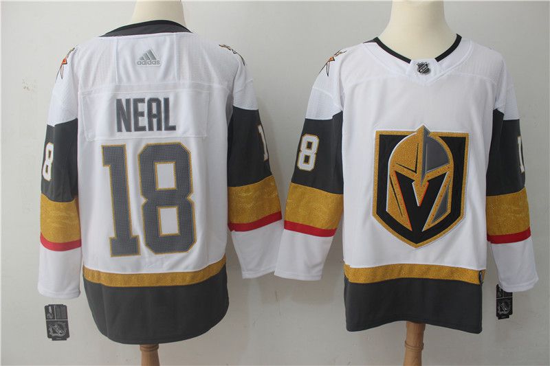 Men Vegas Golden Knights 18 Neal Fanatics Branded Breakaway Home White Adidas NHL Jersey